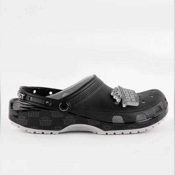 NEW NWT Crocs x Outkast Classic Clog Clogs Black & Silver Size Womens 10 Mens 8 - Picture 2 of 12